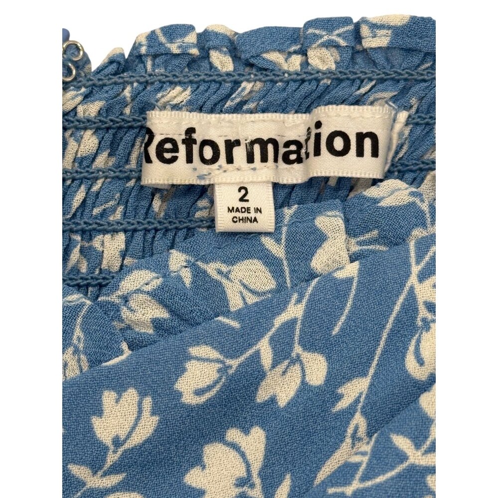 Reformation Blue Floral Midi Dress - Picture 5 of 10